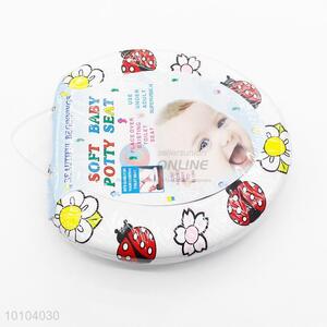 White Cartoon Pattern Baby Toilet Seats Pedestal Pan