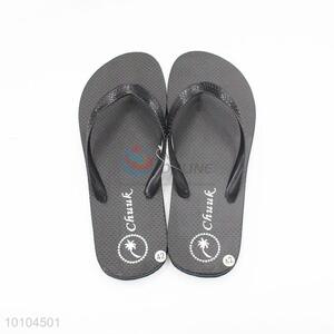 Fashion v-strap outdoor walking plain solid black color men flip flops