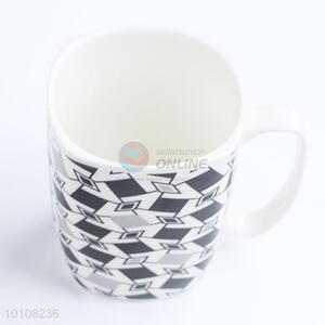 Wholesale household black&white printed coffee ceramic mug