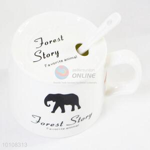 Cheap wholesale ceramic coffee mug cup with spoon