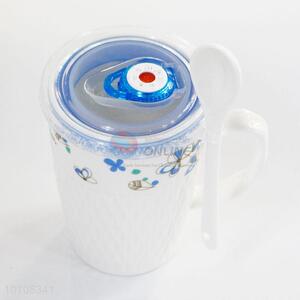 Popular mug cartoon ceramic cup milk cup with lid&spoon