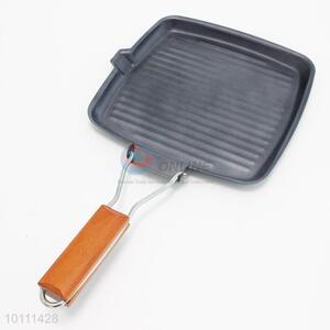 Shallow Square Shape Foldable Non-stick Ferric Frying Pan with Handle