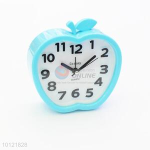 Sky Blue Apple Shape Desktop Table Alarm Clock For Home Decoration