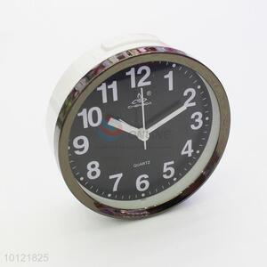 White Round Shape Desktop Table Big Numbers Alarm Clock