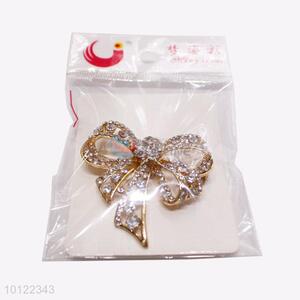 Top Selling Bowknot Shaped Crystal Brooch Pin