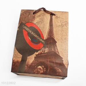 Vintage Eiffel Tower pattern paper gift bag