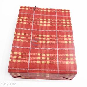 High quality red check pattern paper gift bag