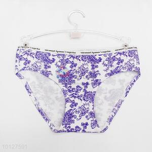 Women sexy blue flower pattern modal underwear women's  panties women's briefs