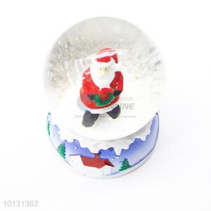 Delicate Father Christmas house printed base resin crystal ball