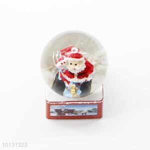 Wholesale Father Christmas square base resin crystal ball