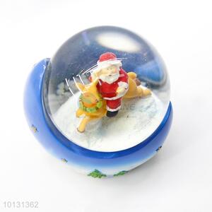 Good quality Father Christmas house printed base resin crystal ball