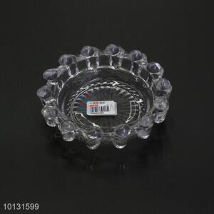 Round Flower Crystal Glass Cigar Ashtray