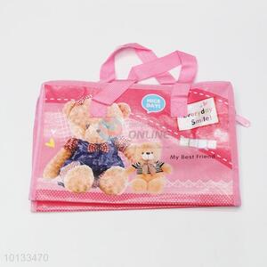 Pink shopping handle non-woven cloth bag