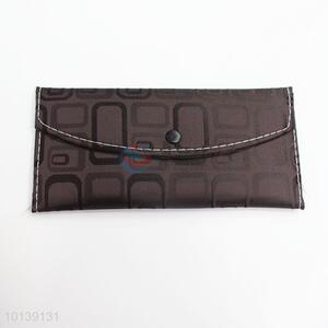 Classical Design Dark Coffee Women Men Leather Long Wallet