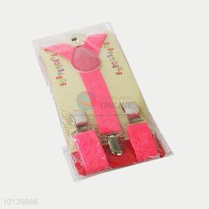 Beautiful Pink Kids Suspenders with Metal Clips