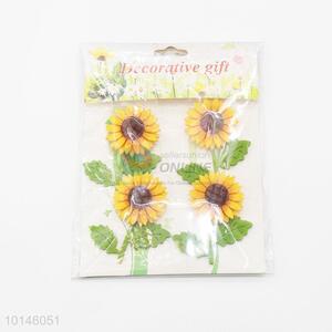 Cute Stationery 4 Pcs/ Set Mini Sunflower Shaped Wooden Clips