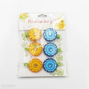 6 Pcs/Set Fashion Flower Shaped Wooden Clip Photo Paper Craft Wooden Clips