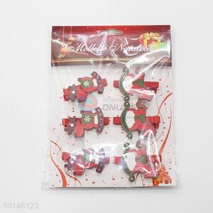 6pcs/Set Cartoon Christmas Elks Shaped Cute Wooden Craft Clips