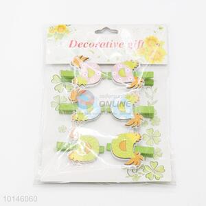 6 Pcs/Set Cute Stationery Mini Cartoon Cock Shaped Wooden Clips