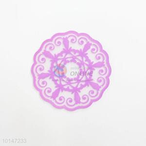 Promotional flower silicone round cup mat