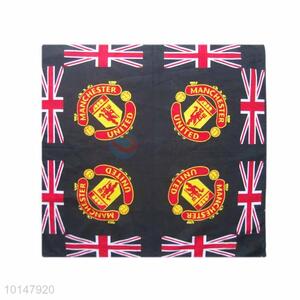 Cheap Black British Cotton Handkerchief with Manchester United Logo Design