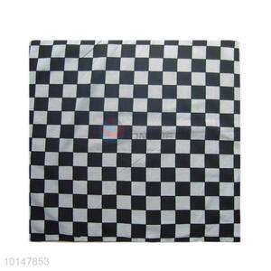 Cheap Black/White Cotton Handkerchief with Fancy Design