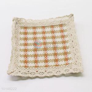 Grid Pattern Lace Cotton Dinner Room Placemat