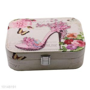 High Quality High-heeled shoes Printed PU Leather Jewelry Storage Box