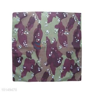 Cheap Purple/Green Camouflage Cotton Handkerchief with White Dot Design