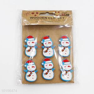 Wholesale Snowman Shaped Mini Photo Paper Peg Wooden Clip