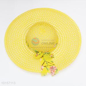 Yellow summer sun hat/paper straw hat/beach hat