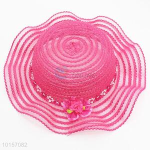 Pink girl paper straw hat