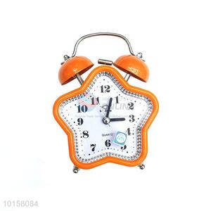 Wholesale Cute Orange Star Shape Twin Bell Alarm Clock