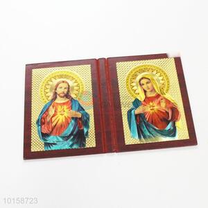 Delicate gold double folding picture frame