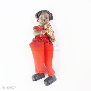 Cute Resin Girl Doll/Resin Crafts with Violin for Home Decoration