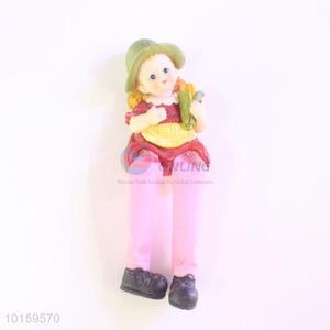 Beautiful Resin Girl Doll/Resin Crafts with Corn for Home Decoration