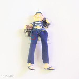 Promotional Resin Boy Doll/Resin Crafts with Ship's Anchor for Home Decoration