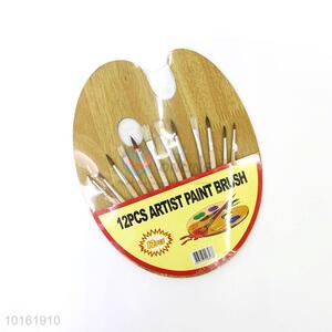 Wholesale 12PCS Artist Paint Brush Wooden Color Palette