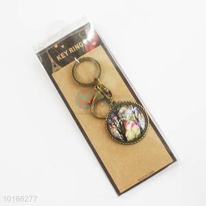 Round Pendant Zinc Alloy Keyring/Key Chain