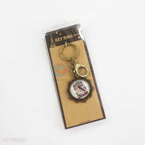 Birdcage Pattern Round Pendant Zinc Alloy Keyring/Key Chain