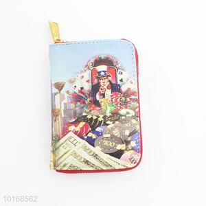 Creative printed pu clutch bag ladies wallet