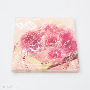 Promotional Gift Party Disposable Napkin with Flowers Pattern