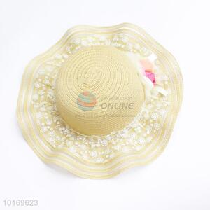 Fancy designed lace sun hats for kids