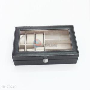 Hot sale big capacity black PU storage box