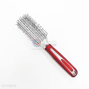 Great Silver Head Massage Beauty Plastic Comb with Red Handle for Women