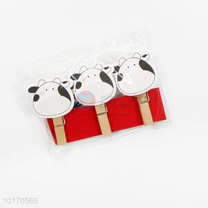 Milk cow paper clip,photo clip,wood paper clip for wholesale