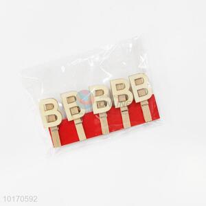 Cute letter b shape wooden clips