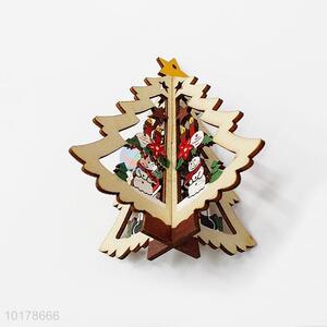 Cheap Price Christmas Tree Shaped Wooden Craft