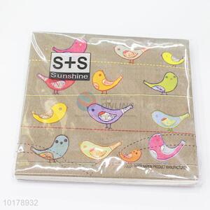 Cute design chick printed wood pulp paper napkin