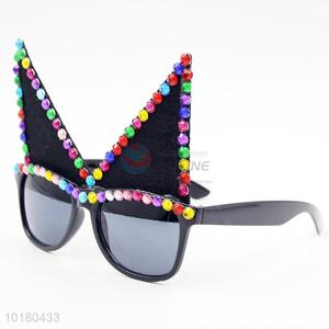 Colorful diamante eye glasses/party glasses with two ears